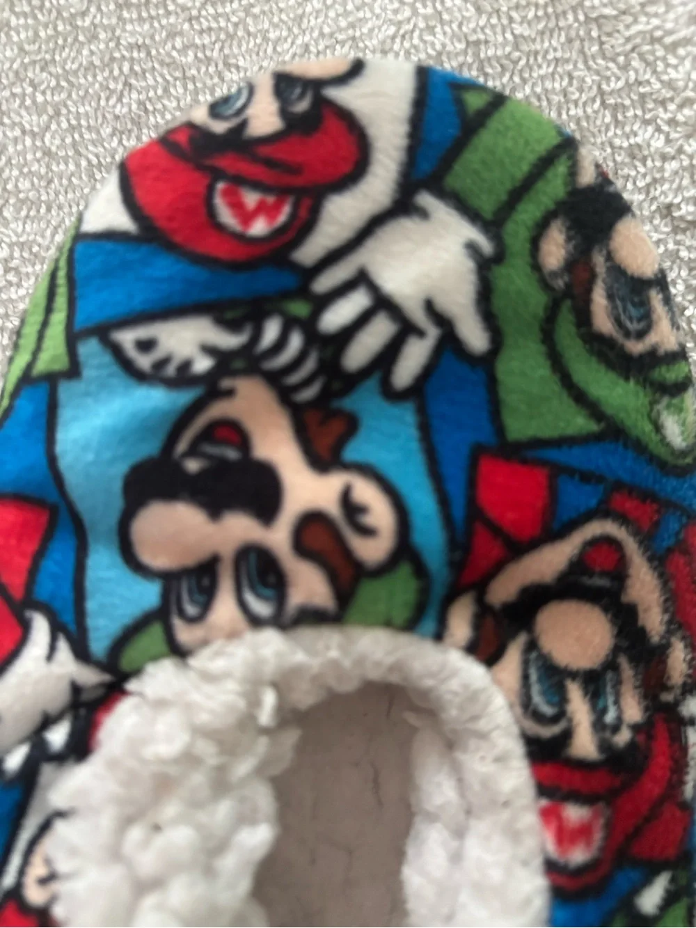 Super Mario Bros Fuzzy Slippers